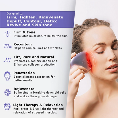 Premium EMS Gua Sha | Appareil de soin et de beauté avec luminothérapie LED