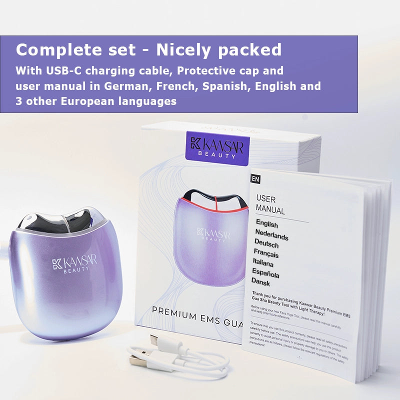 Premium EMS Gua Sha | Appareil de soin et de beauté avec luminothérapie LED