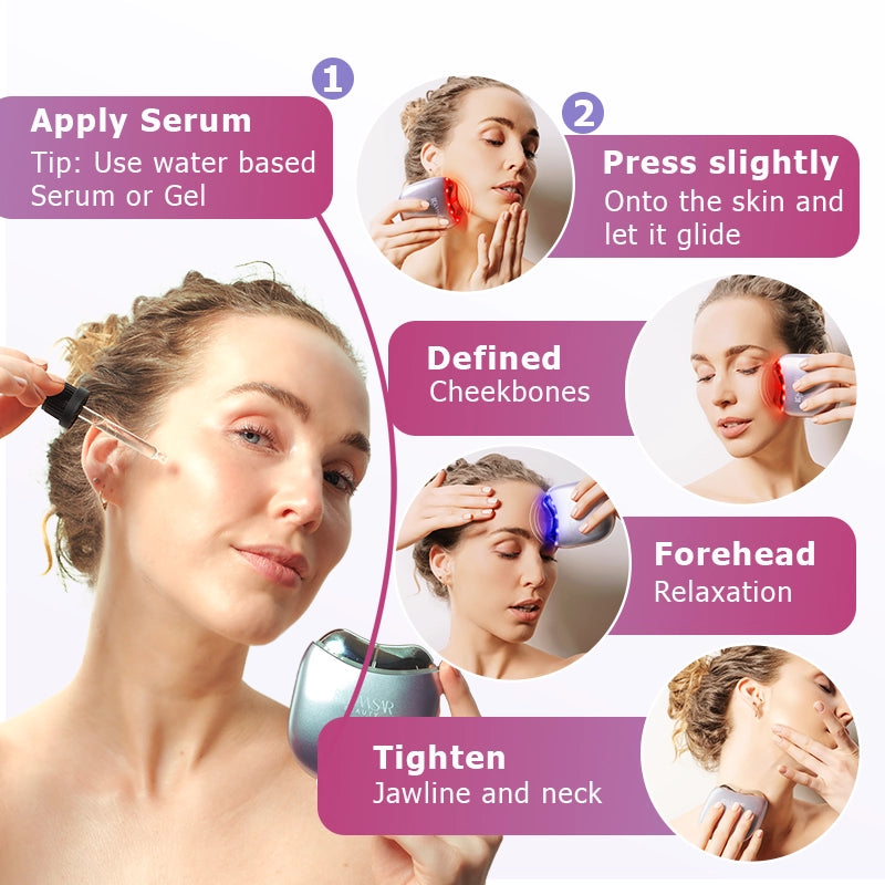 Premium EMS Gua Sha | Appareil de soin et de beauté avec luminothérapie LED